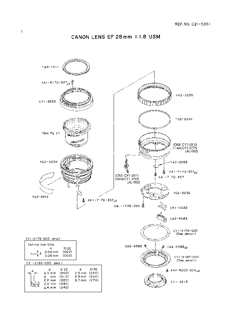 CANON CANON EF 28MM 1 1.8 USM PARTS CATALOG service manual (2nd page)